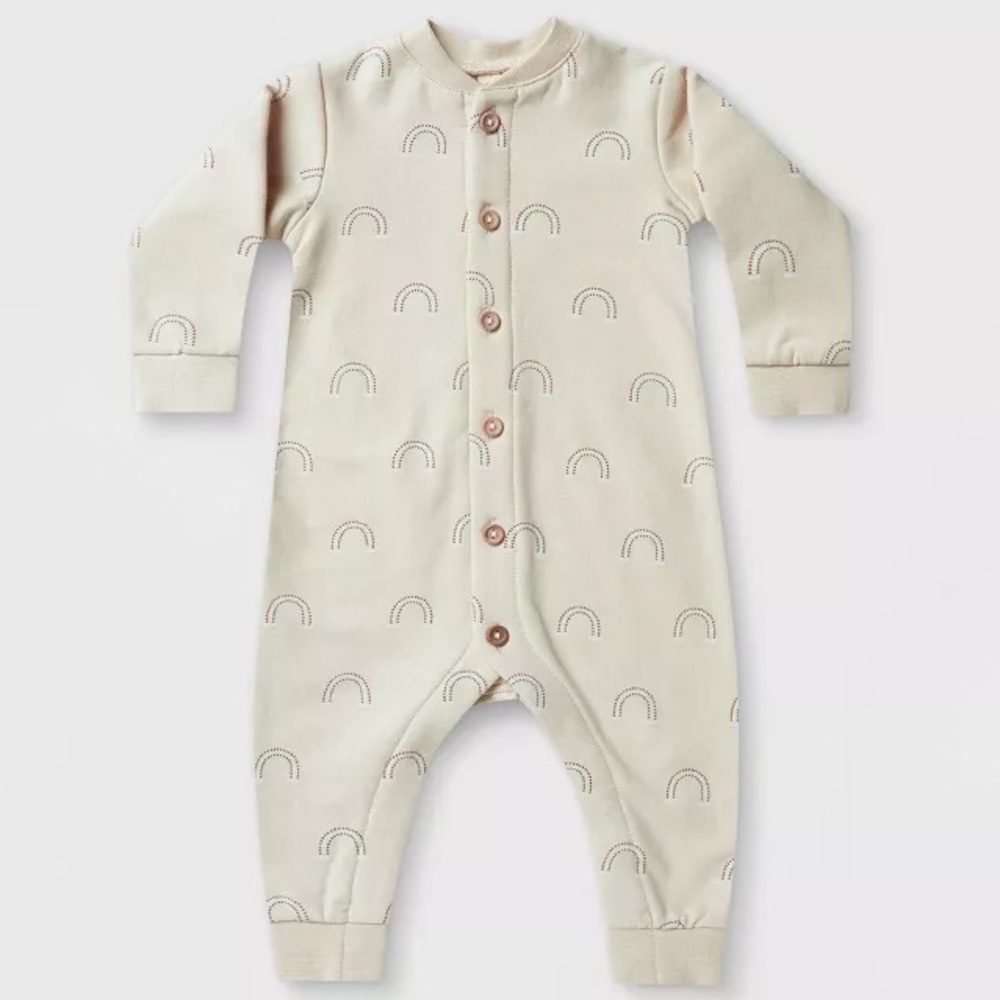 Quincy Mae Baby Rainbow Fleece Jumpsuit